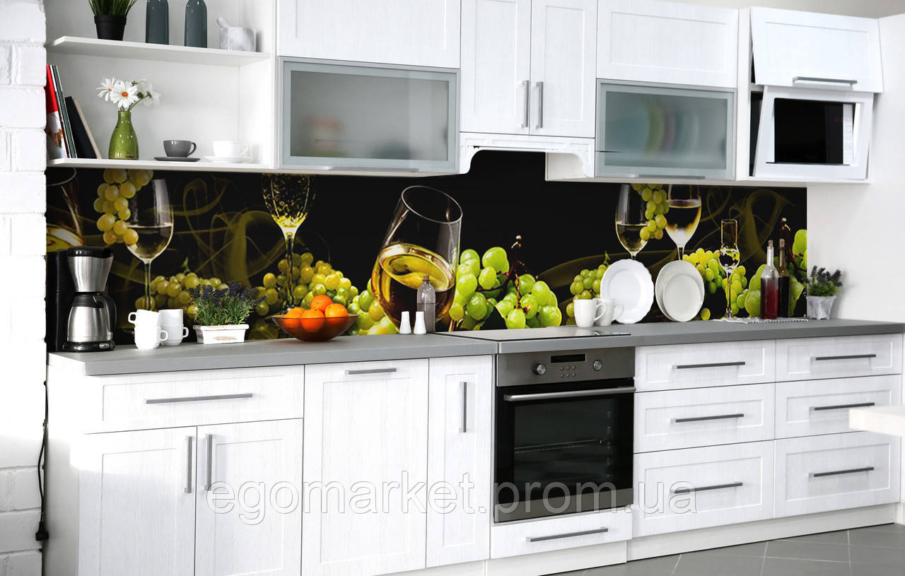 Наклейка на скіналі Zatarga на кухню «Білий мускат» 600х2500 мм вінілова 3Д-наклейка кухонний EM, код: 6510469