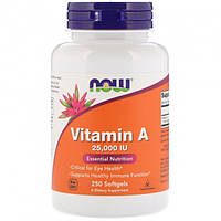 Витамин А Now Vitamin A 25000IU 250 softgels UT, код: 8197588