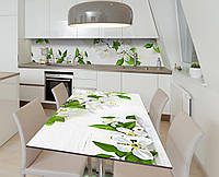 Наклейка 3Д виниловая на стол Zatarga «Весенний вишнёвый цвет» 600х1200 мм для домов, квартир BS, код: 6443888