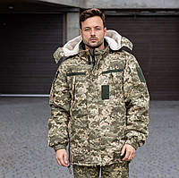 Куртка-бушлат военная мужская тактическая на меху ВСУ (ЗСУ) Пиксель 9162 54 размер высокое качество