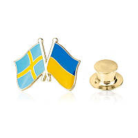 Значок BROCHE Флаг Швеция-Украина разноцветный BRGV112804 ZK, код: 7622211