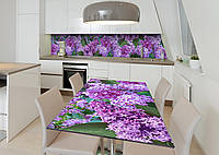 Наклейка 3Д виниловая на стол Zatarga «Сирень в цвету» 650х1200 мм для домов, квартир, столов GM, код: 6509755