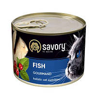 Влажный корм для кошек Savory Cat Can Adult 200 г, с рыбой EV, код: 6862400