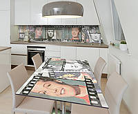 Наклейка 3Д виниловая на стол Zatarga «Старое кино» 600х1200 мм для домов, квартир, столов, к EM, код: 6509668