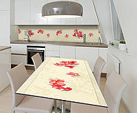 Наклейка 3Д виниловая на стол Zatarga «Соцветия на скатерти» 600х1200 мм для домов, квартир, HR, код: 6442213