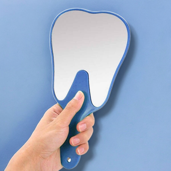 Дзеркало для пацієнта формі зуба сині