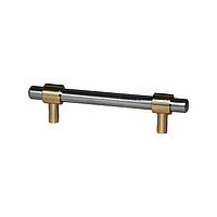 Мебельная ручка-рейлинг Kerron 96 мм хром-золото (S-3411-96 CH-OT) MD, код: 8157560