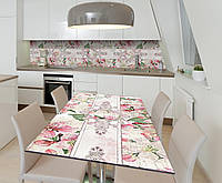 Наклейка 3Д вінілова на стіл Zatarga «Квіткові вінітки» 650х1200 мм для будинків, квартир, ст GM, код: 6442280