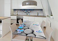 Наклейка 3Д виниловая на стол Zatarga «Танец бабочек на камнях» 650х1200 мм для домов, кварти EM, код: 6510708