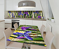 Наклейка 3Д виниловая на стол Zatarga «Цветочные витражи» 650х1200 мм для домов, квартир, сто EJ, код: 6508625