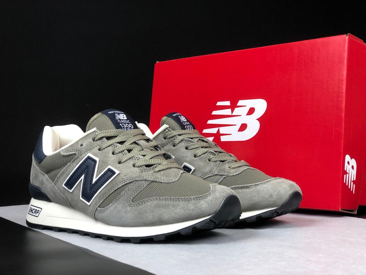 Чоловічі кросівки New Balance1300 Olive (Оливкові) Взуття Нью Беланс 1300 замша сітка демісезон, фото 1