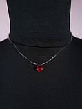 Кулон червоний камінчик на волосіні-резинці з потрійним кріпленням, фото 7