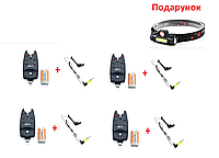 Сигнализатор поклевки CarpLine с кроной прорезиненный 4шт + 4 шт свингер на штанге