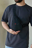 Сумка слинг мужская Fila чорная,Качественная нагрудная сумка для мужчин тактическая плечевая