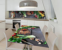 Наклейка 3Д виниловая на стол Zatarga «Зелень и томаты» 600х1200 мм для домов, квартир, столо EM, код: 6443740