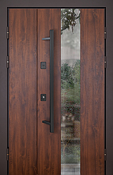 Полуторні вхідні двері з терморозривом Queen Дуб Замки Mottura