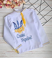 Вишиванка на хлопчика"Слава Україні" . Вышиванка, белая рубашка для мальчиков и подростков