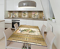 Наклейка 3Д виниловая на стол Zatarga «Поющая в цветах» 650х1200 мм для домов, квартир, столо HR, код: 6442183