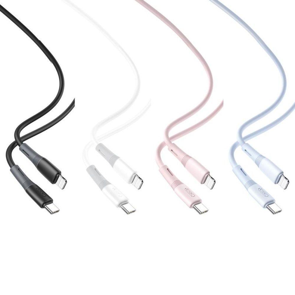 Кабель USB XO NB-Q226A 27W Silicone two-color TYPE-C to Lightning Колір Рожевий