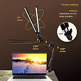 Настільна подвійна лампа FX-320 (24 Вт.) 2в1: на підставці та струбціні для освітлення робочого місця, фото 5