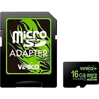 Карта памяти Verico 1MCOV-MAH9G3-NN Black 16GB microSDHC С адаптером Class 10 UHS-I