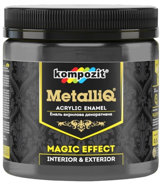 Емаль акрилова Kompozit METALLIQ чорна перлина 0.5 кг, фото 1