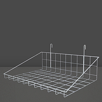 Корзина сетчатая навесная 43 х 30 см борт 4 см на торговую сетку Корзина - Полка металлическая белая на сетку