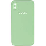 Чохол Silicone Case Square Full Camera для iPhone X/Xs Колір 06.Light Pink, фото 4