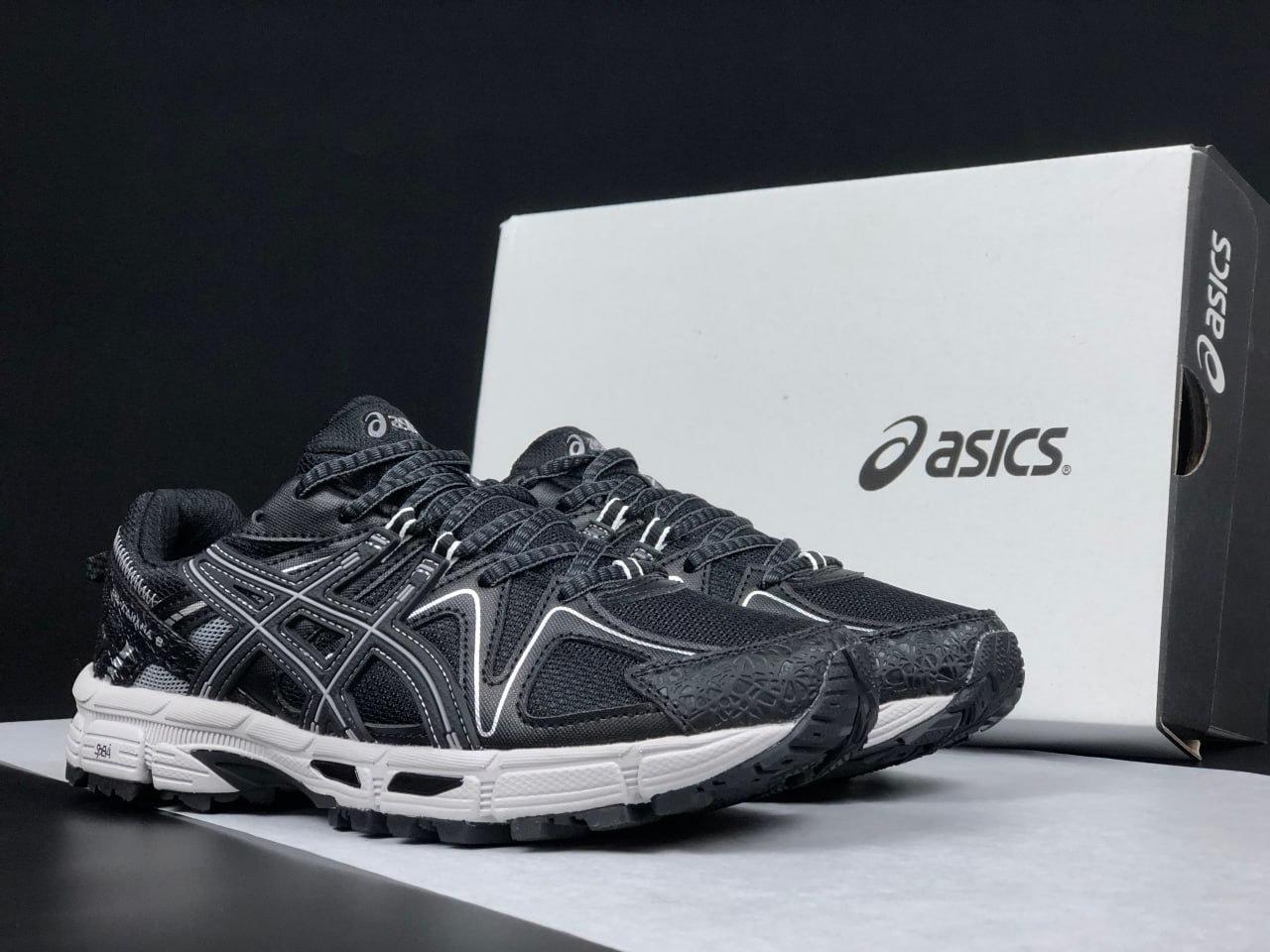 Чоловічі кросівки Asics Gel-Kahana 8 Black White (Чорні) Взуття Асикс Гель Кахана 8 повсякденні сітка шкіра демісезон
