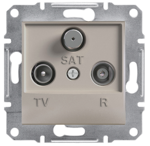 Розетка TV-R-SAT прохідна (8 дБ) бронза Asfora Schneider
