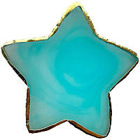 Палитра в форме звезды для смешивания красок, гелей, гель лаков и других материалов (10х10см.), 383 Бирюзовый