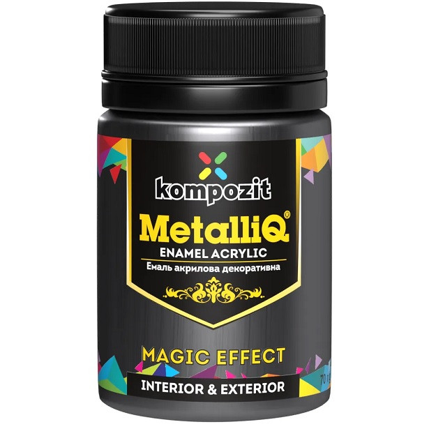 Емаль акрилова Kompozit METALLIQ платина 70 г, фото 1