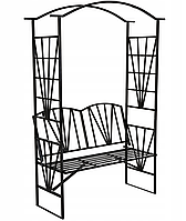 Пергола металева з лавкою та аркою TecTake 210 см
