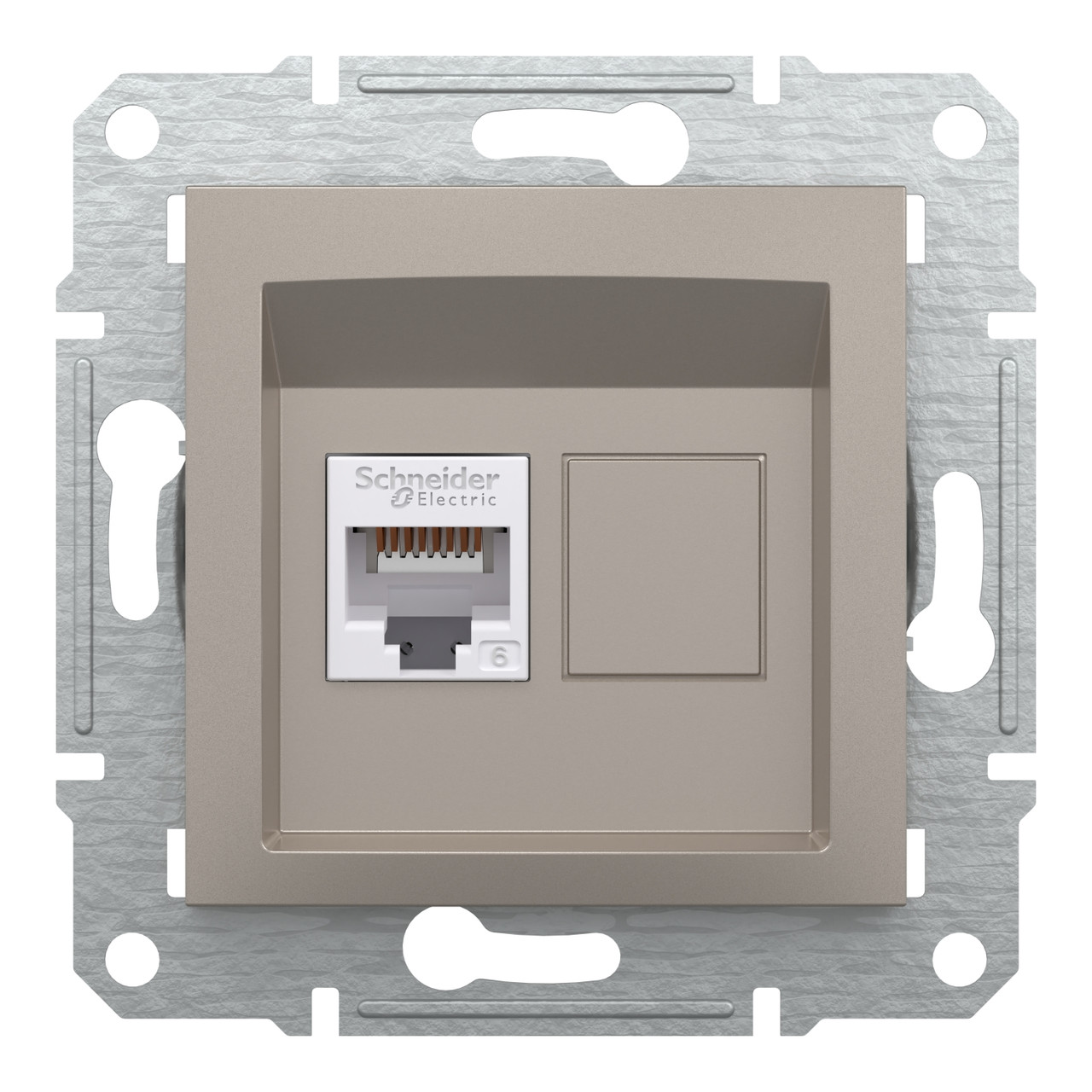 Розетка комп'ютерна RJ45 кат. 6 UTP бронза Asfora Schneider