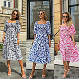 Ідеальна Літня сукня з гумкою по грудях Тканина легкий софт Розміри S, M, L, XL, фото 3