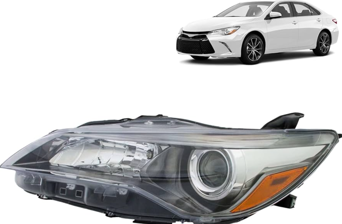 Фара передня Toyota Camry 14-17 (XV50) USA передн. лів. (мех) (без ламп) (H11/HB3/W5W) (чорн. жовта вставка), 31211F4LAF7