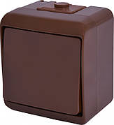 Вимикач 1-клавішний зовнішнього монтажу ETI VHE-1 250V AC IP54 4668000 Коричневий