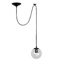 Светильник подвесной с прозрачным шарообразным плафоном под лампу Е27 Levistella 756PR1501F-1 BK+CL
