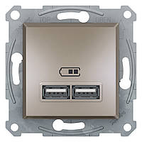 Розетка USB бронза 2-я Schneider Electric Asfora