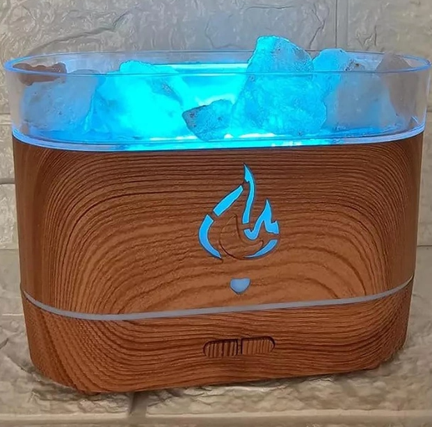 Зволожувач повітря з камінням Aroma Diffuser (соляна лампа + нічник, LED підсвітка) AD-1928
