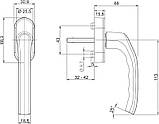 Ручка віконна STUTTGART HOPPE *0600/US952* Secustik VarioFit F1 - срібло, арт. 11509053, фото 2