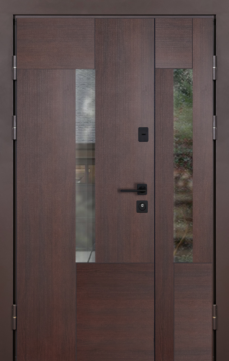 Полуторні вхідні двері з терморозривом та 2 склопакетами Paradise Glass Замки Mottura, фото 1