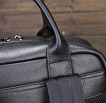 Великий чоловічий шкіряний рюкзак сумка 2 в 1 трасформер, сумка-рюкзак для чоловіків з натуральної шкіри, фото 5