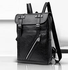 Чоловічий міський рюкзак чорний, фото 2