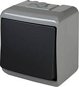 Вимикач 1-клавішний зовнішнього монтажу ETI VHE-1-SRG 250V AC IP54 4668096 Сіро-Графітовий