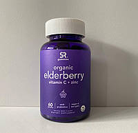 Sports Research Elderberry Органічна бузина вітамін С+цинк, ягідний смак, 60жувальних цукерок
