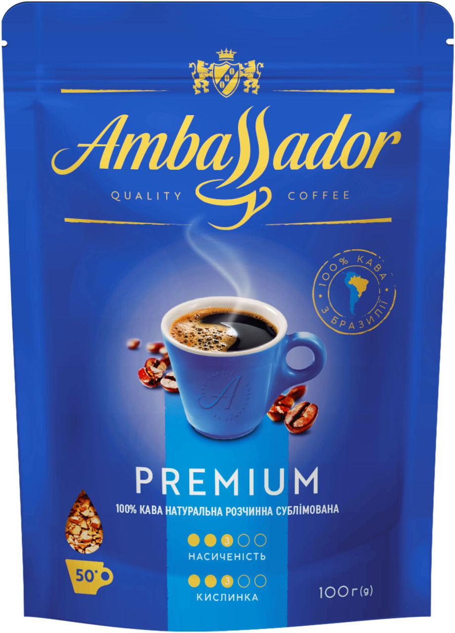 Кава розчинна Ambassador Premium, пакет 100г