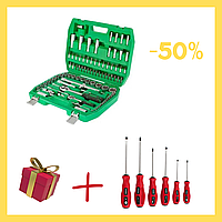 Набор инструментов 1/2" & 1/4" 94ед INTERTOOL 6 кг, высококачественные инструменты закалённой стали tor