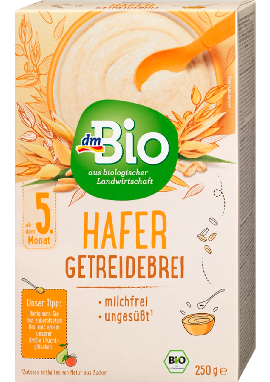 Каша вівсяна DM Bio для дітей з 5 місяців, 250 г, фото 1