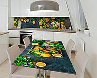 Наклейка 3Д виниловая на стол Zatarga «Имбирь и фрукты» 600х1200 мм для домов, квартир, столо EM, код: 6510325